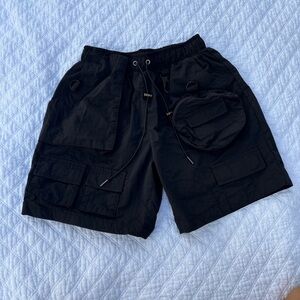 Kody Phillips Black Nylon Cargo Shorts v1 Size Small